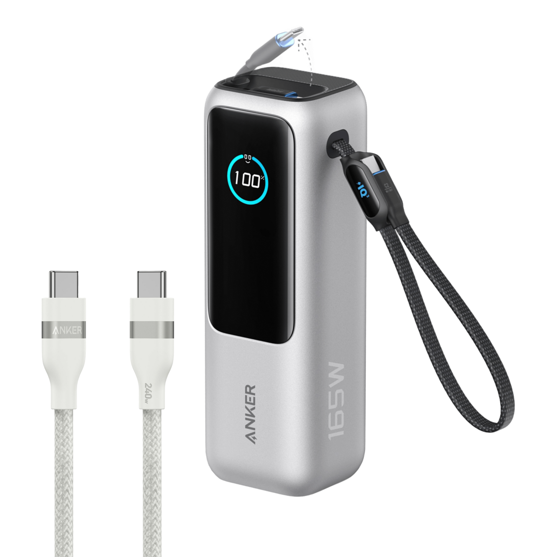 Anker Laptop Power Bank (25K, 165W, Built-In and Retractable Cables)